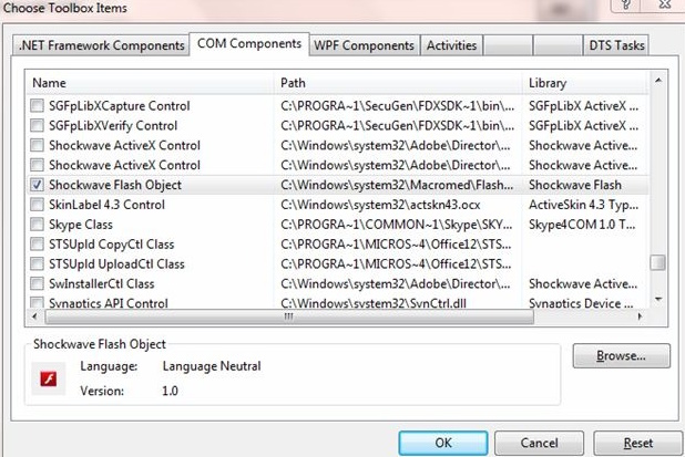 Choose Toolbox Items-